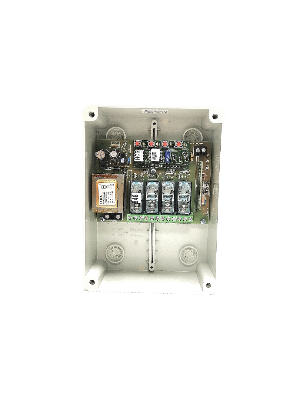 Récepteur radio 4 canaux 220V de la marque DNA - série ZION - DX443S220V5A Fréquence 433Mhz - 4 relais 5A  NO/NF - mémoire de 162 codes