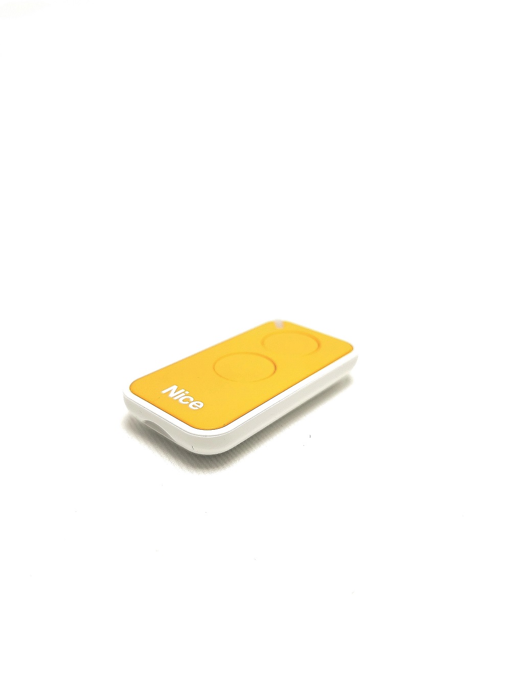 Télécommande Nice INTI2Y jaune miniaturisée – 2 canaux – Fréquence 433Mhz. Programmation simple permettant la gestion de tous les automatismes.