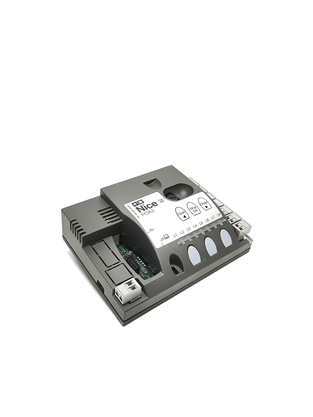 Logique de commande POA3 NICE pour remplacement sur motorisation HOPPKIT Nice moteur 24 v HO7124. Carte d'origine 100% compatible.