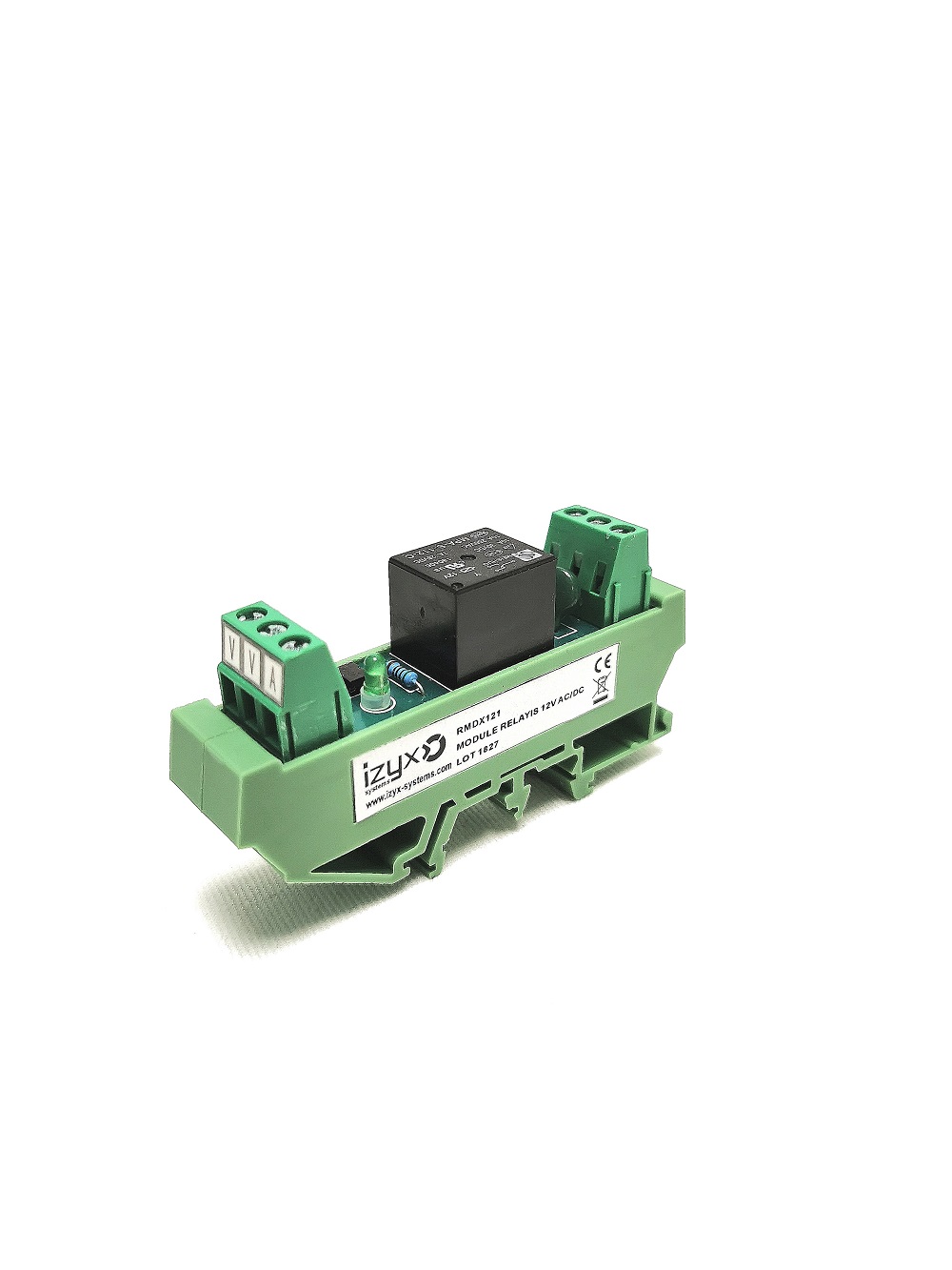 Module relais sur rail DIN 12V AC/DC 1 module – IZYX RMDX121