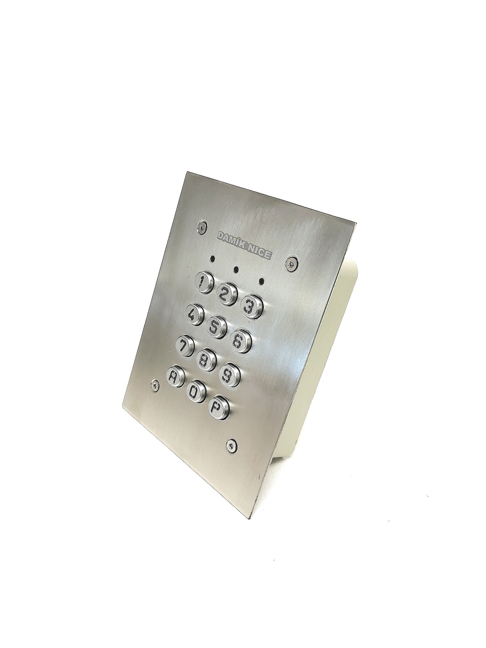 Clavier codé ACIE SU2-EAB-TME en inox touches métal, montage encastré. 2 contacts disponibles et 60 codes possibles. (30 par contact)