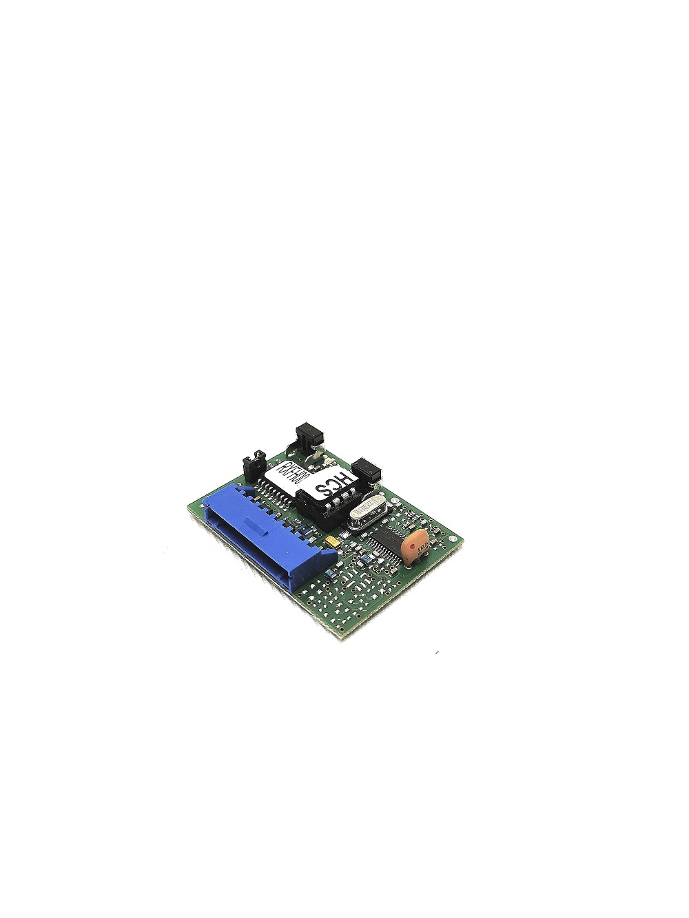 Récepteur radio à carte 2 canaux (5Vdc) de la marque Telcoma (Cardin). Carte à embrocher open collector pour appareils prédisposés. Fréquence 433Mhz